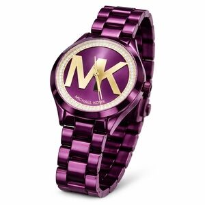 Michael Kors Purple Pavé Crystal MK Logo Watch